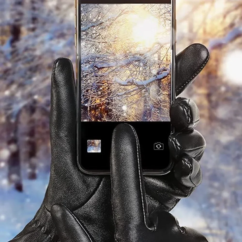 Black Leather Gloves